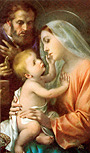 Holy family memorial card